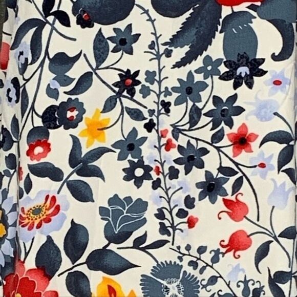 Loft Dress Women XS White Multi Floral Flower Shift Dress Ruffle Sleeve Colorful - Picture 5 of 7